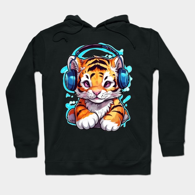 Jungle Jams Graffiti Tiger Cub Hoodie by SusannesArtShop